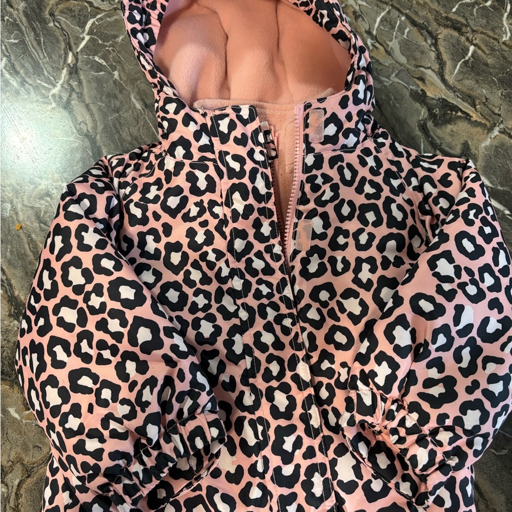 Pink Leopard Print Kids One Piece